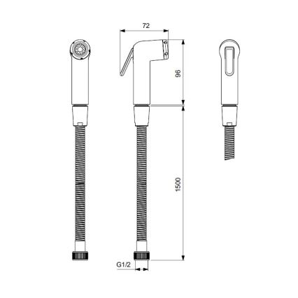 Ideal Standard BC180AA - Χειροκίνητη κεφαλή μπιντέ IDEALSPRAY 150 cm γυαλισμένο χρώμιο