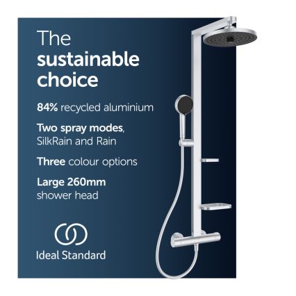 Ideal Standard BD583SI - Σετ ντους με θερμοστατική μπαταρία CERATHERM ALU+ σε ματ χρώμιο