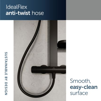 Ideal Standard BD583XG - Σετ ντους με μπαταρία CERATHERM ALU+ σε ματ μαύρο φινίρισμα