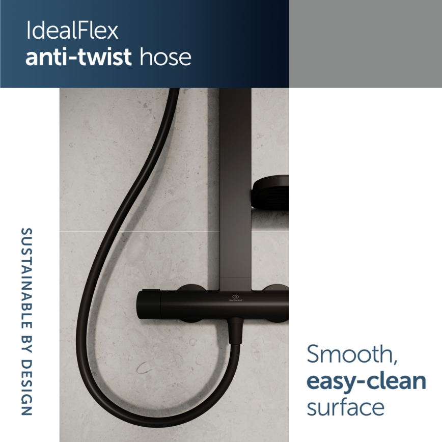 Ideal Standard BD583XG - Σετ ντους με μπαταρία CERATHERM ALU+ σε ματ μαύρο φινίρισμα