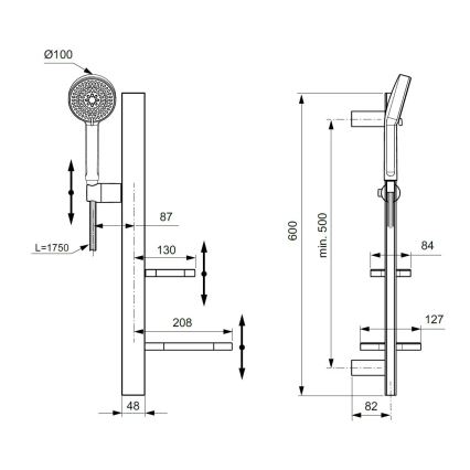 Ideal Standard BD586XG - Σετ ντους IDEALRAIN ALU+ ματ μαύρο