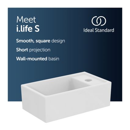 Ideal Standard E211201 - Κρεμαστός νιπτήρας I.LIFE S 37x21 cm κεραμικός/λευκός