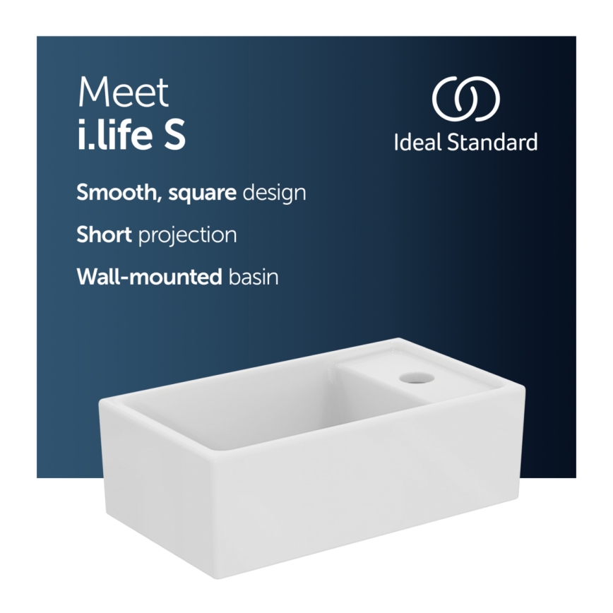 Ideal Standard E211201 - Κρεμαστός νιπτήρας I.LIFE S 37x21 cm κεραμικός/λευκός