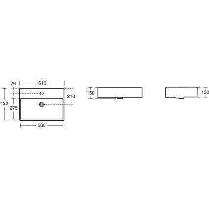 Ideal Standard K078101 - Επιτραπέζιος νιπτήρας STRADA 60x42 cm κεραμικός/λευκός
