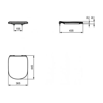 Ideal Standard T352701 - Κάθισμα τουαλέτας SoftClose TESI, λευκό