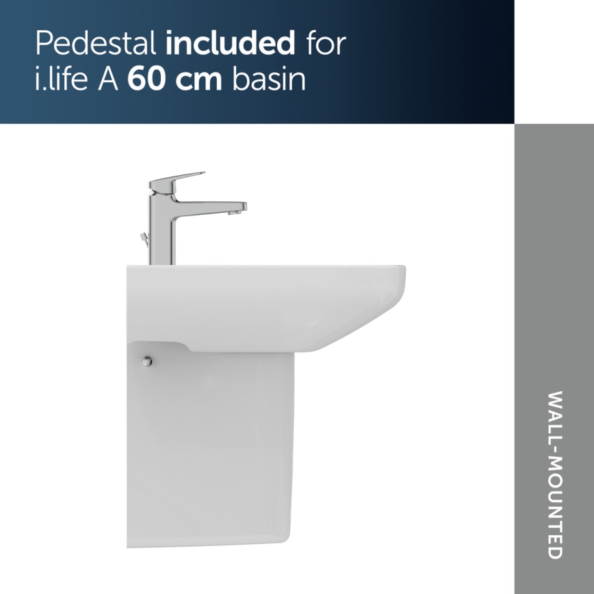 Ideal Standard T470501 - Επιτοίχιος νιπτήρας I.LIFE A 60x48 cm κεραμικός/λευκός