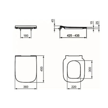 Ideal Standard T500301 - Κάθισμα λεκάνης SoftClose I.LIFE B λευκό