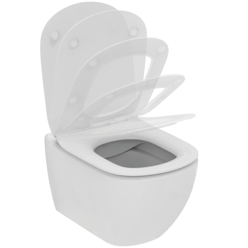 Ideal Standard T536001 - Επίτοιχη λεκάνη WC χωρίς χείλος (Rimless) με κάθισμα SoftClose TESI, κεραμική/λευκή