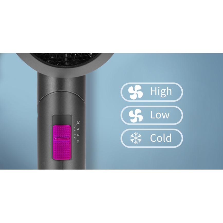 igostar - Σεσουάρ ταξιδιού 1800W/230V μωβ / μαύρο