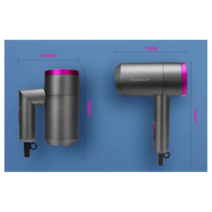 igostar - Σεσουάρ ταξιδιού 1800W/230V μωβ / μαύρο