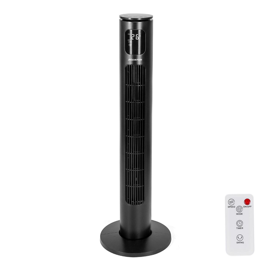 igostar - Ανεμιστήρας Πύργος 50W/230V μαύρο Wi-Fi + τηλεχειριστήριο
