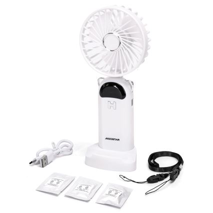 igostar - Επαναφορτιζόμενο ανεμιστηράκι χειρός 4W/5V 1200mAh λευκό