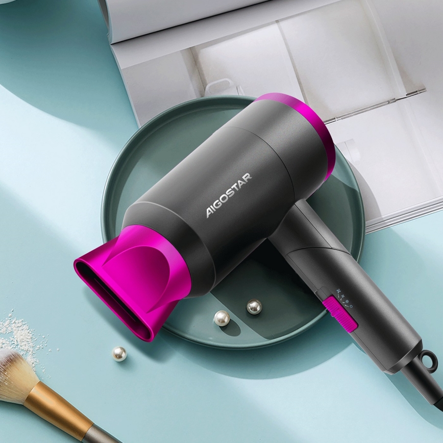 igostar - Σεσουάρ ταξιδιού 1800W/230V μωβ / μαύρο