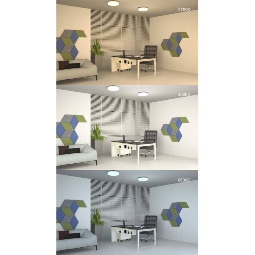 LED Ρυθμιζόμενο Φωτιστικό Οροφής LED/42W/230V 40 εκ. + τηλεχειριστήριο