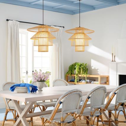 Κρεμαστό φωτιστικό οροφής PINCHOS 1xE27/40W/230V διάμετρος 50 cm μπαμπού