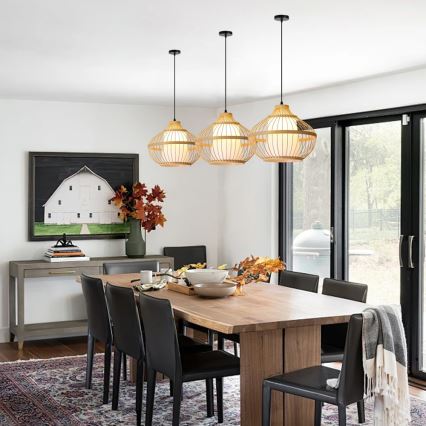 Κρεμαστό φωτιστικό οροφής PINCHOS 1xE27/40W/230V διάμετρος 40 cm μπαμπού