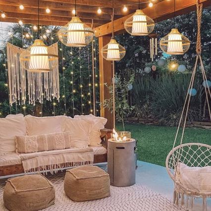 Κρεμαστό φωτιστικό οροφής PINCHOS 1xE27/40W/230V διάμετρος 40 cm μπαμπού