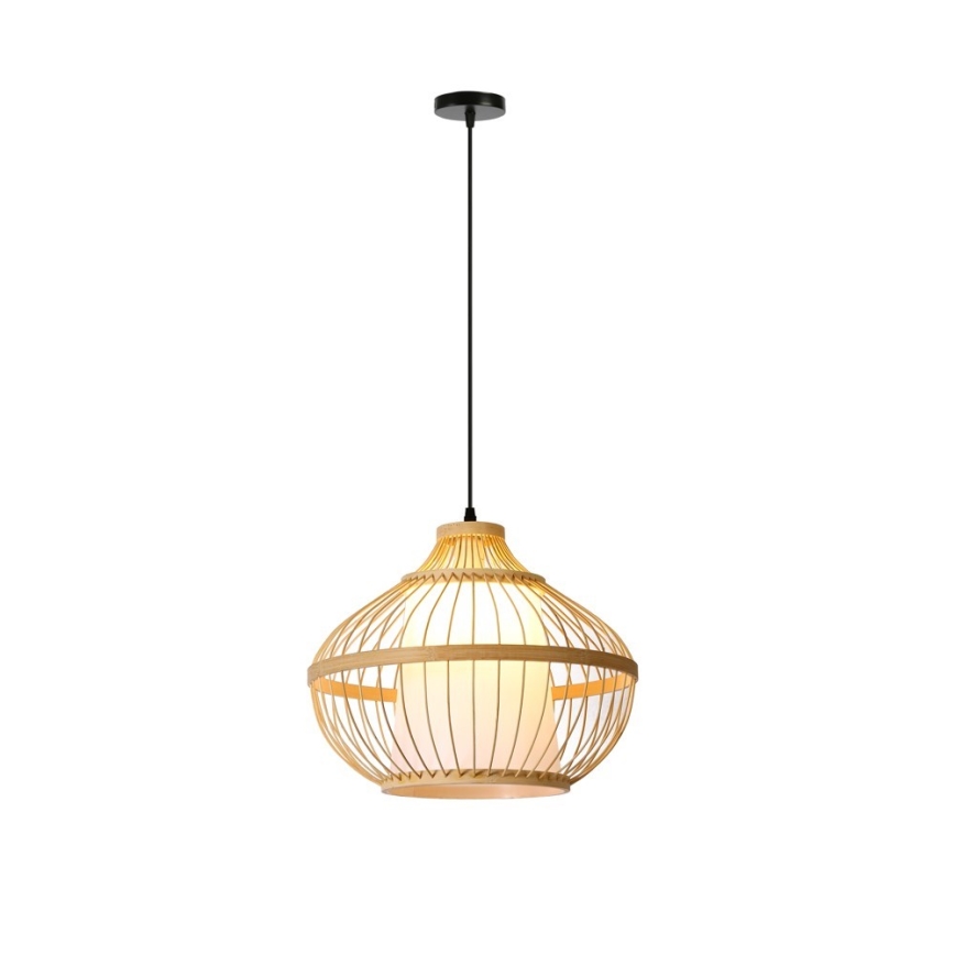 Κρεμαστό φωτιστικό οροφής PINCHOS 1xE27/40W/230V διάμετρος 40 cm μπαμπού