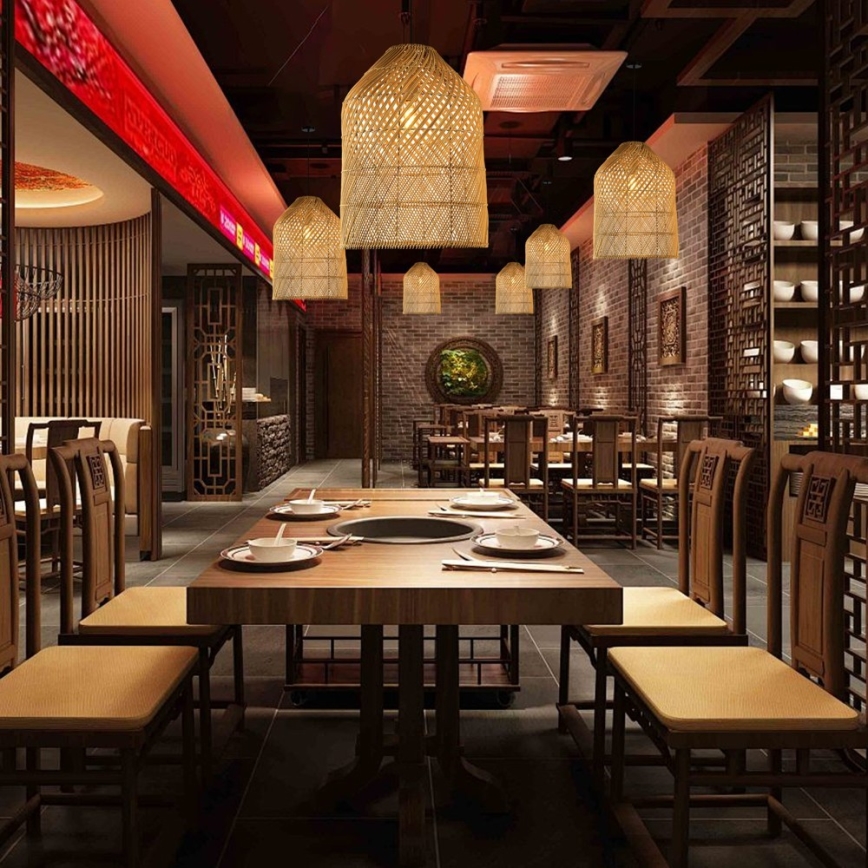 Κρεμαστό φωτιστικό οροφής PELO 1xE27/40W/230V διάμετρος 35 cm rattan