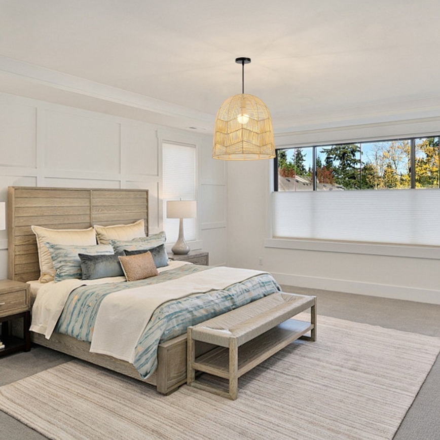 Κρεμαστό φωτιστικό οροφής PELO 1xE27/40W/230V διάμετρος 40 cm rattan