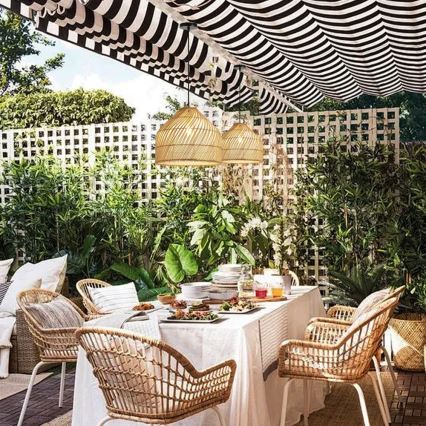 Κρεμαστό φωτιστικό οροφής PELO 1xE27/40W/230V διάμετρος 40 cm rattan