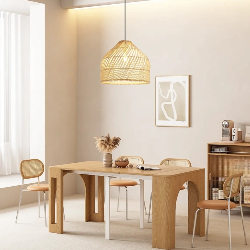 Κρεμαστό φωτιστικό οροφής PELO 1xE27/40W/230V διάμετρος 40 cm rattan