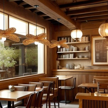 Κρεμαστό φωτιστικό οροφής MARIPOSA 1xE27/40W/230V διάμετρος 50 cm γιούτα