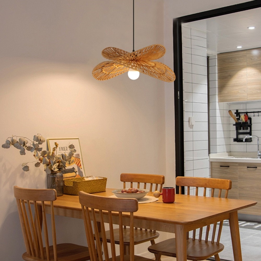 Κρεμαστό φωτιστικό οροφής MARIPOSA 1xE27/40W/230V διάμετρος 50 cm γιούτα
