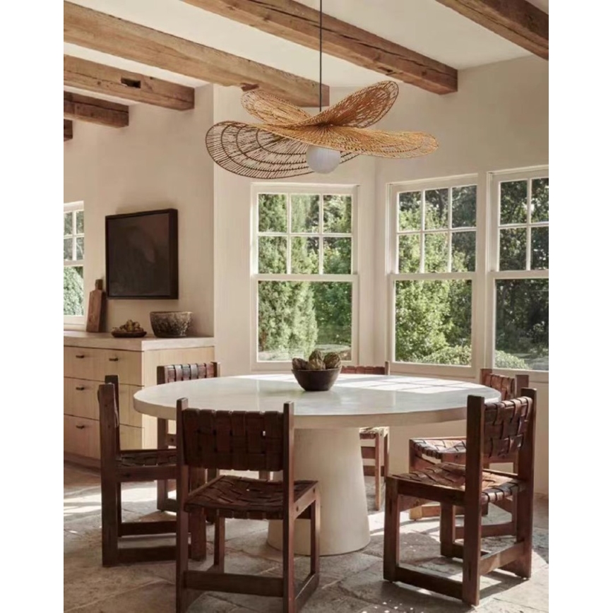 Κρεμαστό φωτιστικό οροφής MARIPOSA 1xE27/40W/230V διάμετρος 80 cm γιούτα