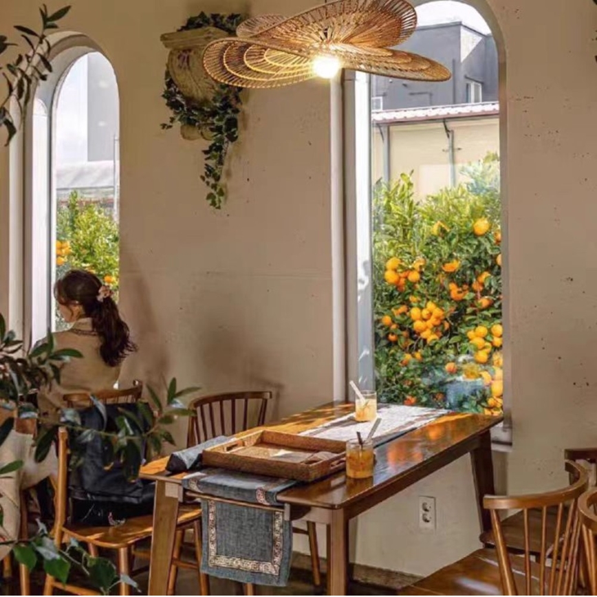 Κρεμαστό φωτιστικό οροφής MARIPOSA 1xE27/40W/230V διάμετρος 80 cm γιούτα