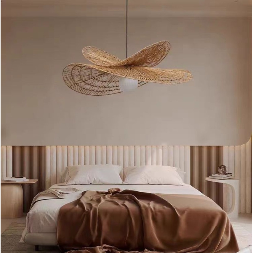 Κρεμαστό φωτιστικό οροφής MARIPOSA 1xE27/40W/230V διάμετρος 80 cm γιούτα
