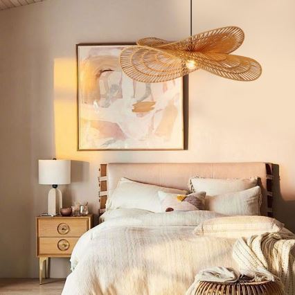 Κρεμαστό φωτιστικό οροφής MARIPOSA 1xE27/40W/230V διάμετρος 80 cm γιούτα
