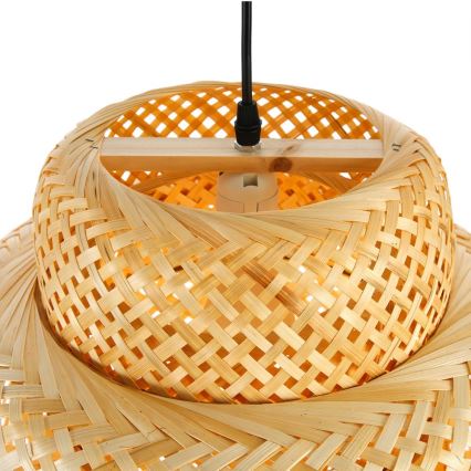Κρεμαστό φωτιστικό οροφής HILO 1xE27/40W/230V διάμετρος 38 cm μπαμπού