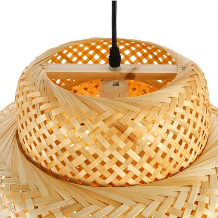 Κρεμαστό φωτιστικό οροφής HILO 1xE27/40W/230V διάμετρος 47 cm μπαμπού
