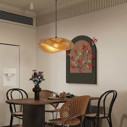 Κρεμαστό φωτιστικό οροφής HILO 1xE27/40W/230V διάμετρος 60 cm μπαμπού