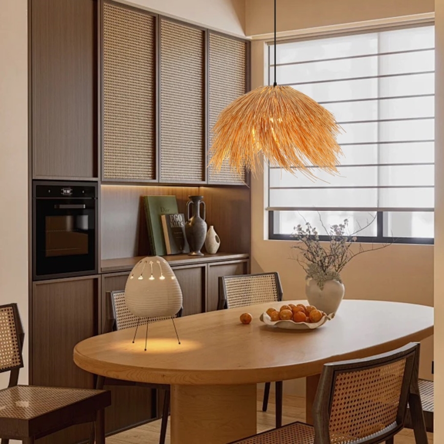 Κρεμαστό φωτιστικό οροφής NATURALEZA 1xE27/40W/230V διάμετρος 55 cm rattan