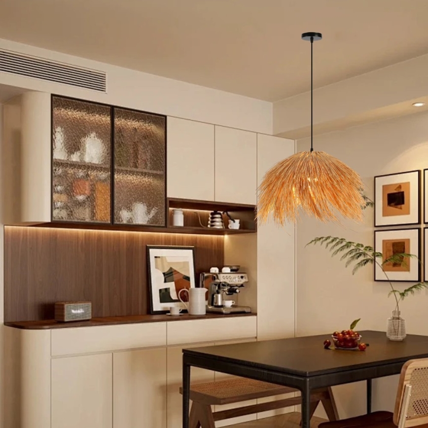 Κρεμαστό φωτιστικό οροφής NATURALEZA 1xE27/40W/230V διάμετρος 55 cm rattan