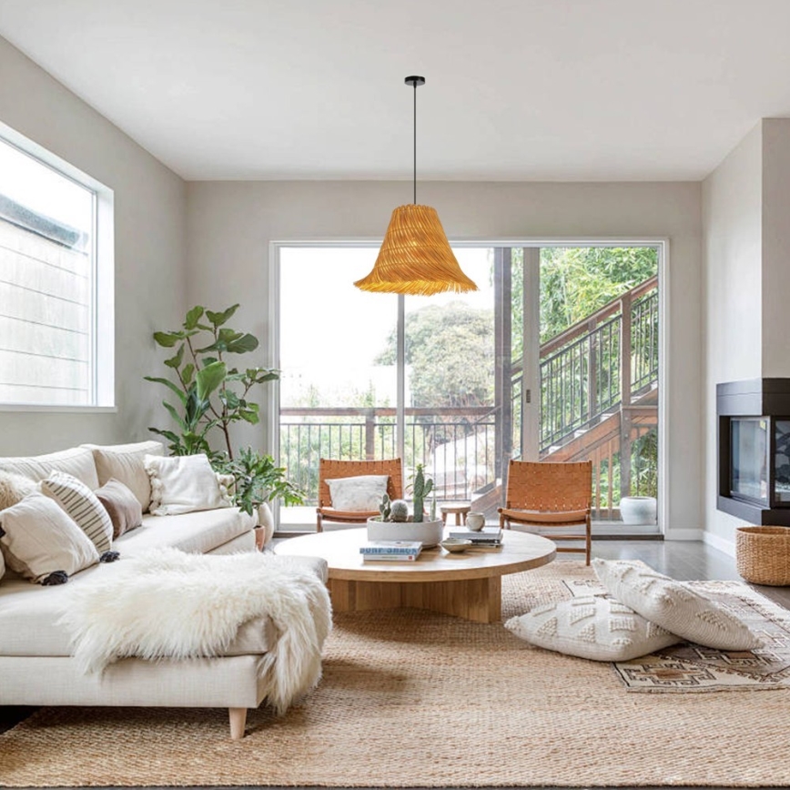 Κρεμαστό φωτιστικό οροφής NATURALEZA 1xE27/40W/230V διάμετρος 45 cm rattan