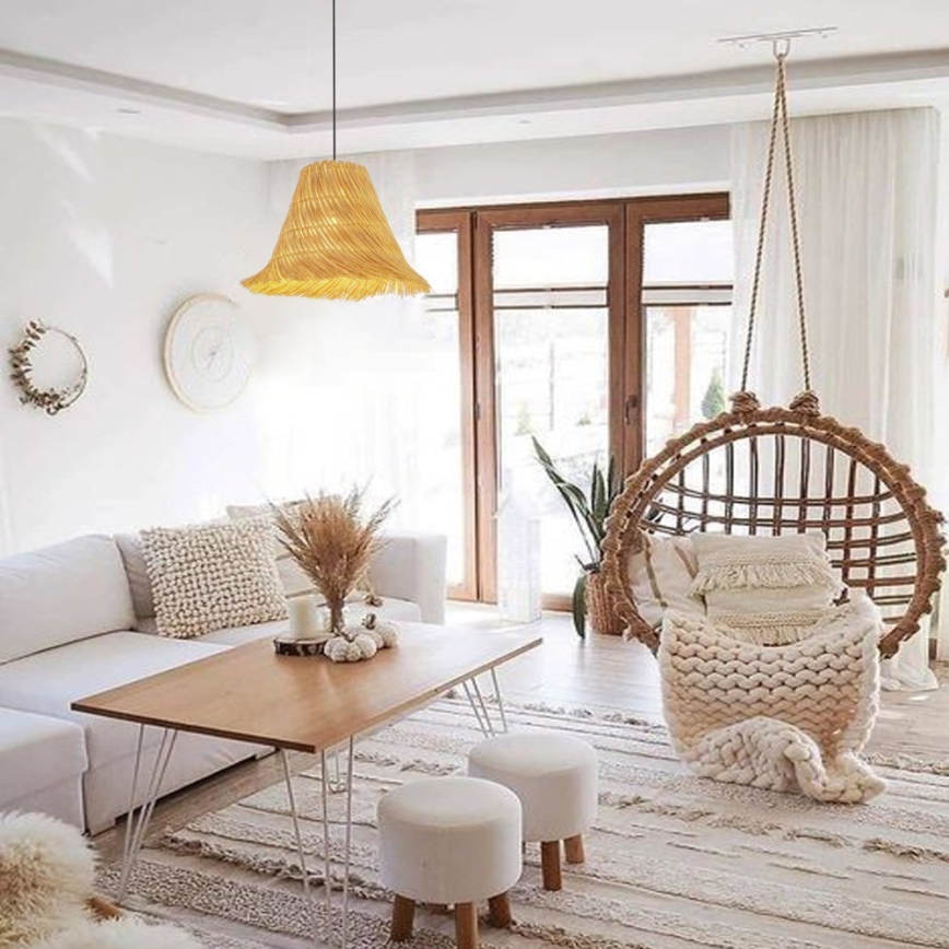 Κρεμαστό φωτιστικό οροφής NATURALEZA 1xE27/40W/230V διάμετρος 45 cm rattan