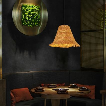 Κρεμαστό φωτιστικό οροφής NATURALEZA 1xE27/40W/230V διάμετρος 45 cm rattan