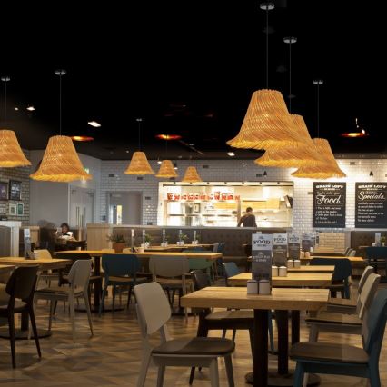 Κρεμαστό φωτιστικό οροφής NATURALEZA 1xE27/40W/230V διάμετρος 45 cm rattan