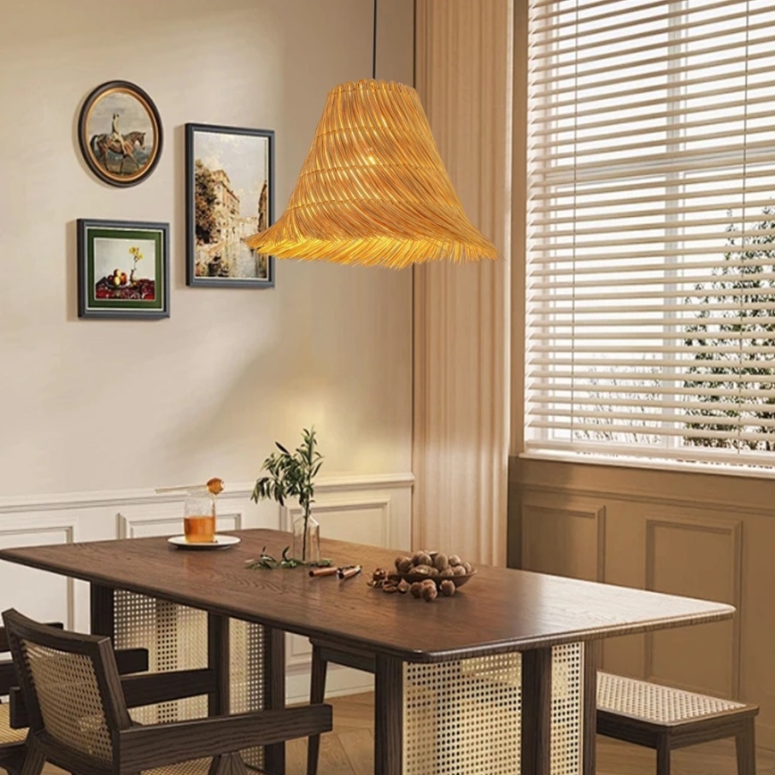 Κρεμαστό φωτιστικό οροφής NATURALEZA 1xE27/40W/230V διάμετρος 45 cm rattan