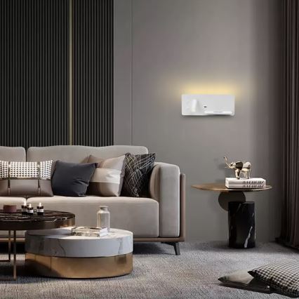 Immax 08285L - LED Σποτ τοίχου με ράφι, θύρα USB και ασύρματη φόρτιση Be PREPARE LED/3W/230V + LED/3W λευκό