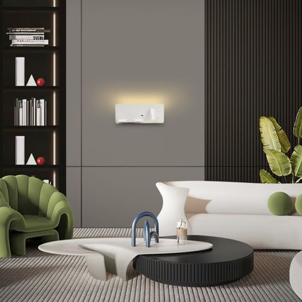 Immax 08286L - LED Επιτοίχιο φωτιστικό με ράφι, θύρα USB και ασύρματη φόρτιση Be PREPARE LED/3W/230V + LED/3W λευκό