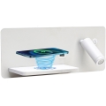 Immax 08286L - LED Επιτοίχιο φωτιστικό με ράφι, θύρα USB και ασύρματη φόρτιση Be PREPARE LED/3W/230V + LED/3W λευκό