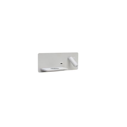 Immax 08286L - LED Σποτ τοίχου με ράφι, θύρα USB και ασύρματη φόρτιση Be PREPARE LED/3W/230V + LED/3W λευκό
