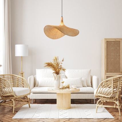 Immax 08290L - Κρεμαστό φωτιστικό οροφής SOMBRERO 1xE27/40W/230V διάμετρος 80 cm rattan