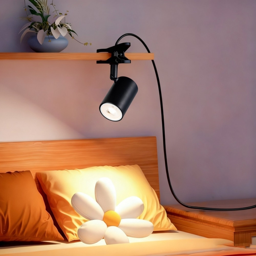 Λάμπα με κλιπ PUNTO 1xGU10/9W/230V μαύρη