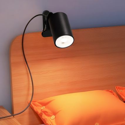Λάμπα με κλιπ PUNTO 1xGU10/9W/230V μαύρη