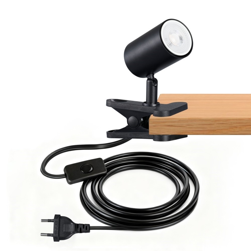 Λάμπα με κλιπ PUNTO 1xGU10/9W/230V μαύρη